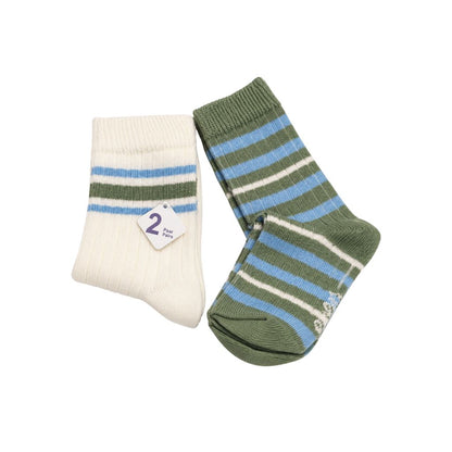 Ewers Chaussette lignée Offwhite/vert taille 19-22 - 2 pièces