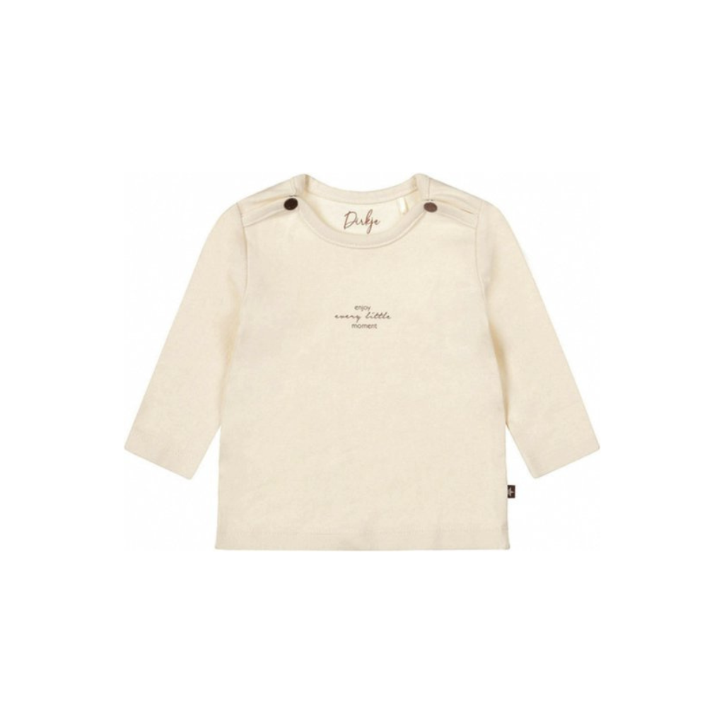 Dirkje T-shirt à longues manches NOOS unisex Enjoy every little moment Off White