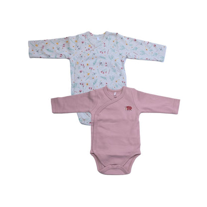Dreambee Body cache-coeur à manches longues newborn Oscar rose - 2 pièces