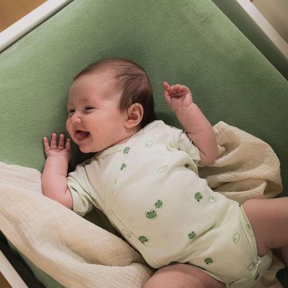 Dreambee Body met overslag en korte mouwen Oscar groen - 2 stuks