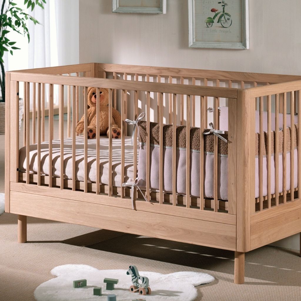 Jaxx Chambre de bébé 3 pièces (lit + commode à langer + armoire 2 portes) FORREST Oak