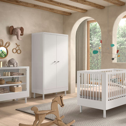 Jaxx Chambre de bébé 3 pièces (lit + commode à langer + armoire 2 portes) FORREST Beech
