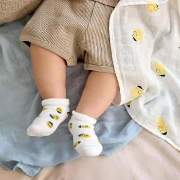 Lässig Paire de chaussettes Newborn Lemon bleu clair - 3 pièces