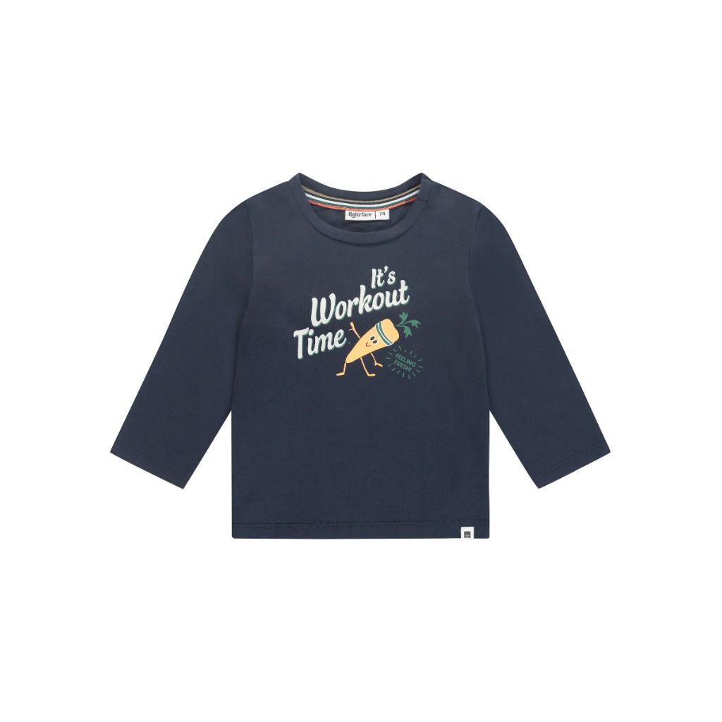 Babyface t-shirt lange mouw m 68 navy Boys