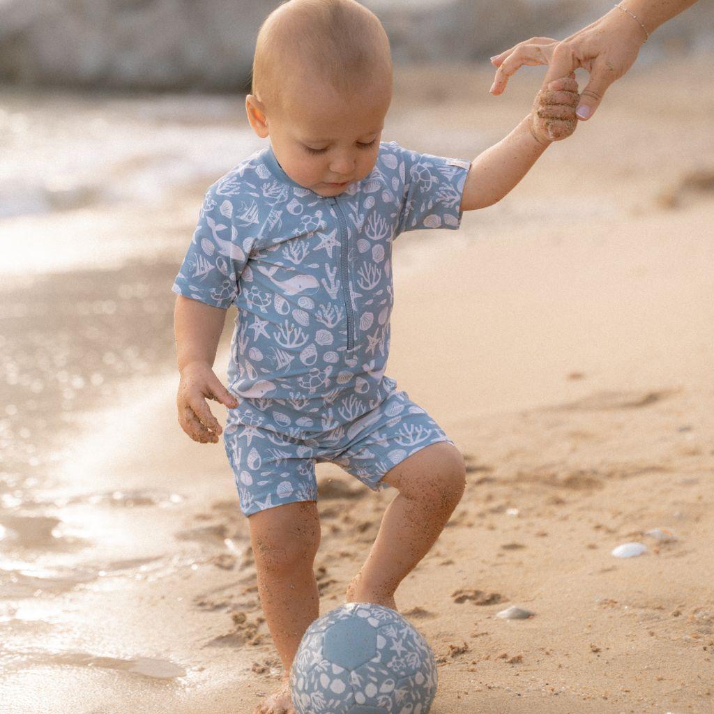 Little Dutch Maillot de bain à manches courtes Sea Life Ocean Blue