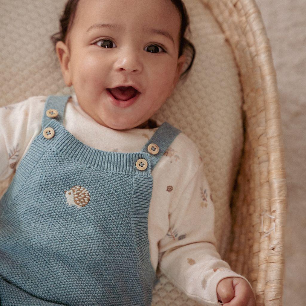 Little Dutch Gebreide jumpsuit Forest Friends Blue