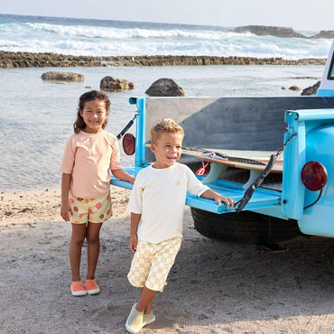 Lässig T-shirt korte mouw Rashguard Sunshine unisex Sea Salt 13-18 month maat 86