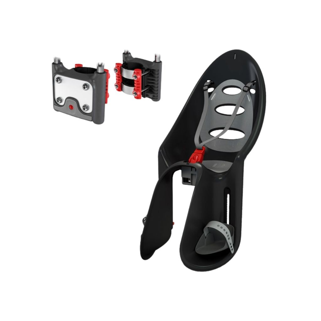 Fietsstoel, OK Baby, Eggy Relax, zwart/ grijs, verstelbare rug en voetensteun, versie 2016