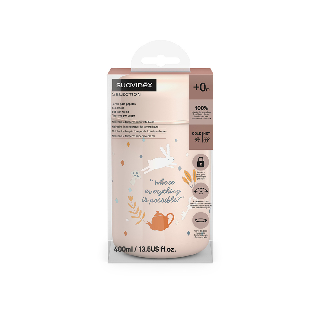 Suavinex Pot de conservation isotherme Wonderland Rose 400 ml