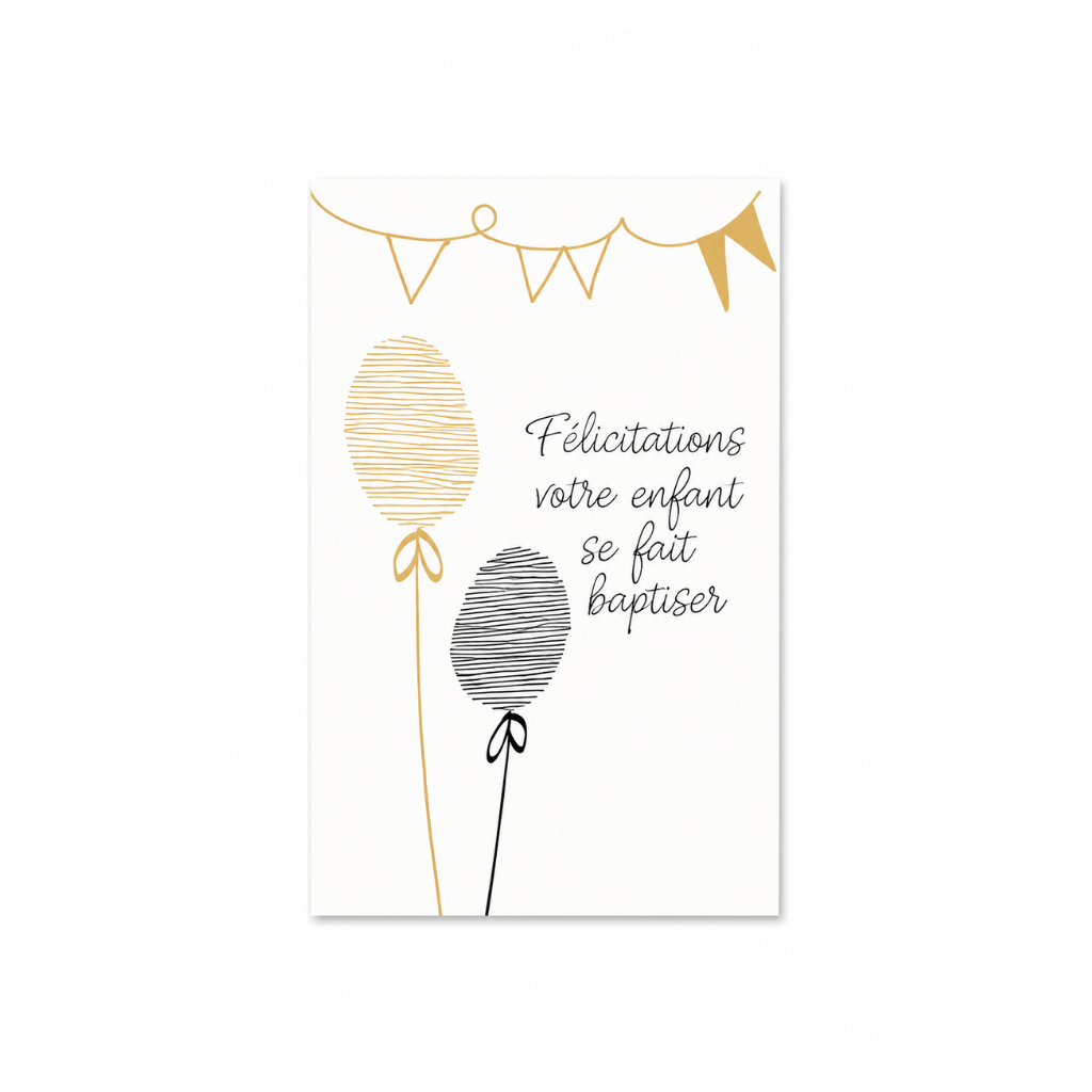 Wenskaart - Baptiser ballons - 8, FR