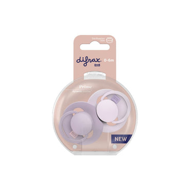 Difrax Sucette 0-6 mois LOVI Dynamic Prime Lilac/Violet - 2 pièces