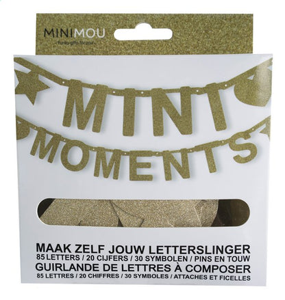 Minimou Letterslinger Mini moments goud glitter