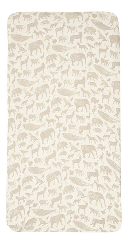 Jollein Drap-housse pour berceau Animals Nougat Lg 50 x L 90 cm