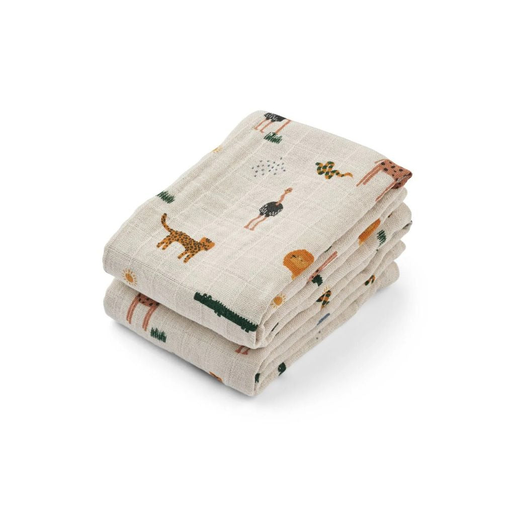 Liewood Tetradoek Safari sandy - 2 stuks