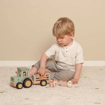 Little Dutch Activiteitenspeeltje Tractor met trailer Little Farm