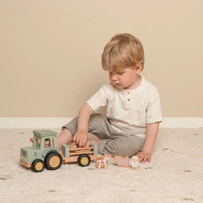 Little Dutch Activiteitenspeeltje Tractor met trailer Little Farm