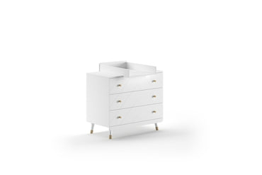 Jaxx Chambre de bebe 3 pièces (lit - commode - armoire 3 portes) Billy Rose Terra-blanc
