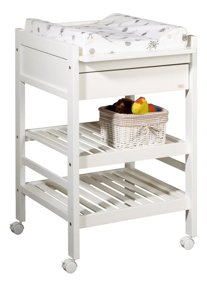 Troll Table à langer avec tiroir Loft blanc