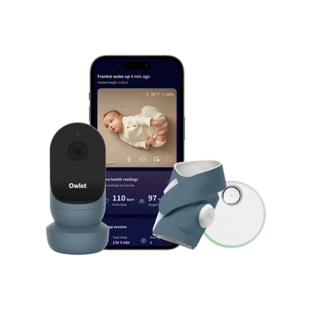 Owlet Dream Sock + Babyphone avec caméra Cam 2 Bedtime Blue