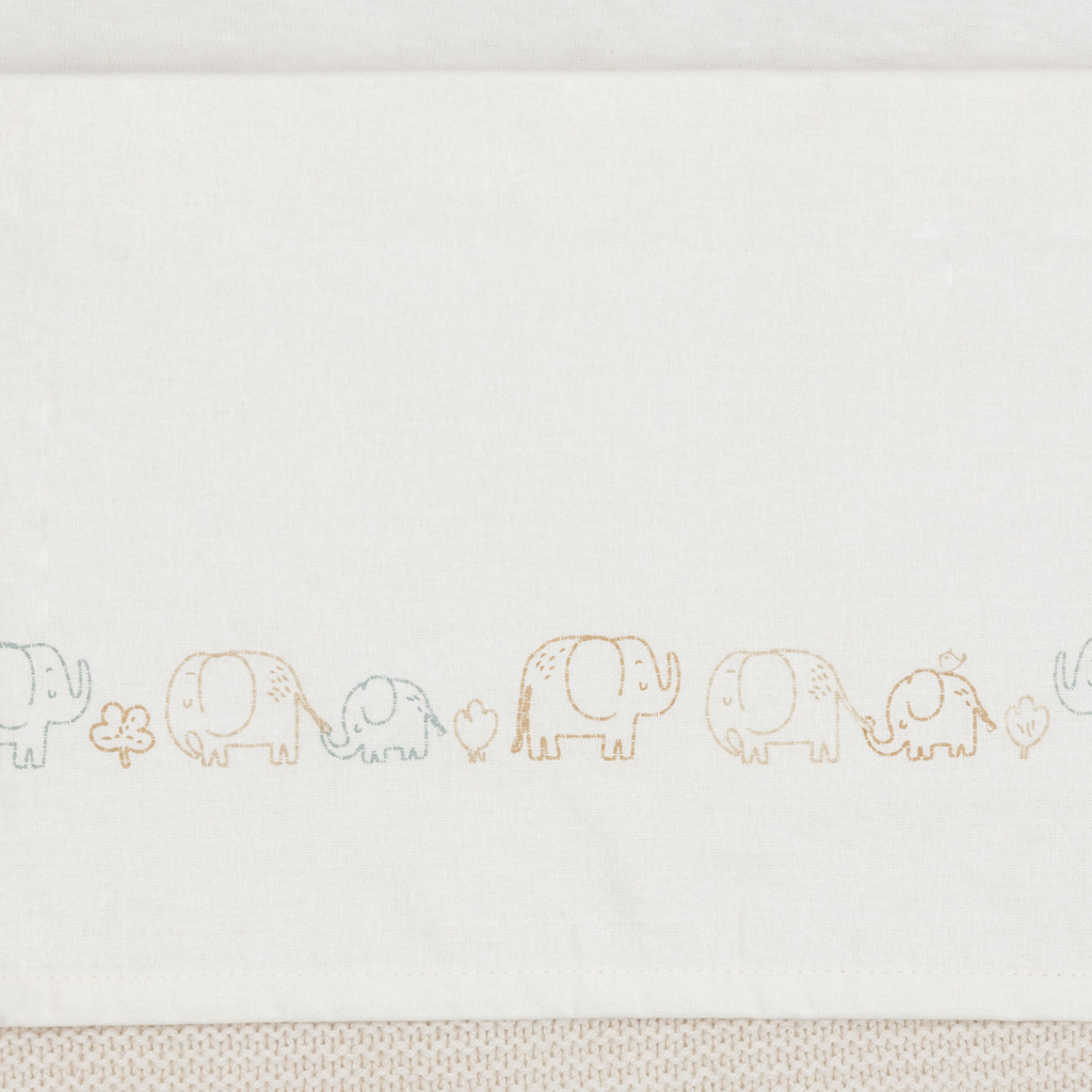 Jollein Drap pour lit de bébé Elephant Tales 120 x 150 cm