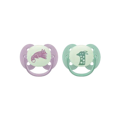 Philips AVENT Sucette +6 mois Soft Night Mystery Couleur/Motif  Jaune/Bleu ou Violet/Vert