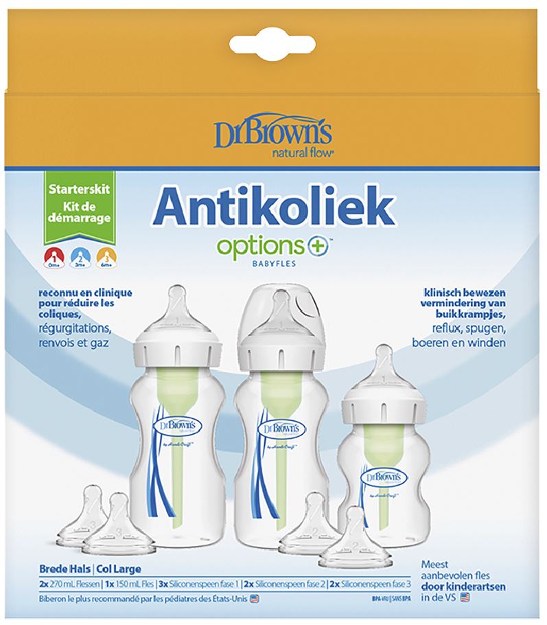 Dr. Brown's Set de demarrage Options- Anti-Colic Biberon à col large - 12 pièces