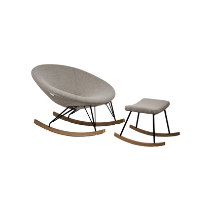 Quax Voetenbank Hocker Rocker De Luxe Black Sand Grey