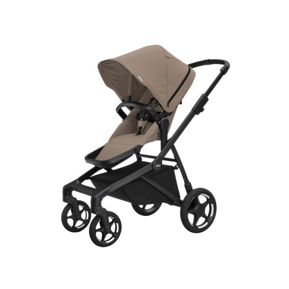 Thule 2 en 1 Poussette Sleek2 Tinted Taupe + Nacelle Tinted Taupe + Chancelière Noire Gratuite