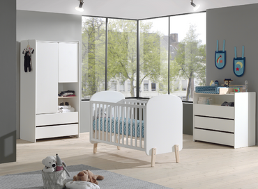 Jaxx Armoire avec 2 portes et 2 tiroirs Kiddy blanc