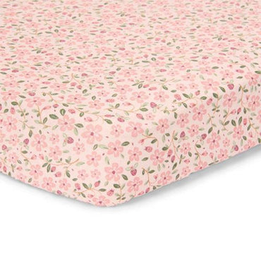 Little Dutch Hoeslaken Fairy Floral roze biokatoen B 60 x L 120 cm