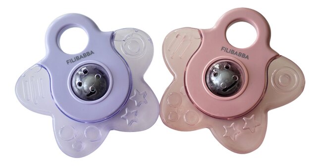 Filibabba Anneau de dentition Rafraîchissant rose - 2 pièces