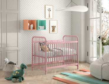 Jaxx Lit de bébé L 120 x Lg 60 cm Bronxx Misty Pink