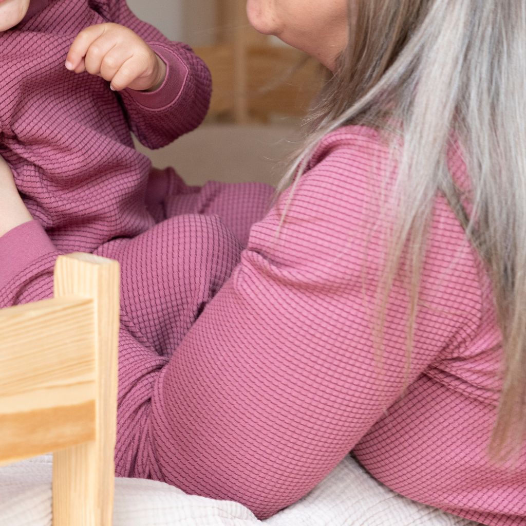 Feetje Pyjama en tissu gaufré 2 pièces pour adulte Berry