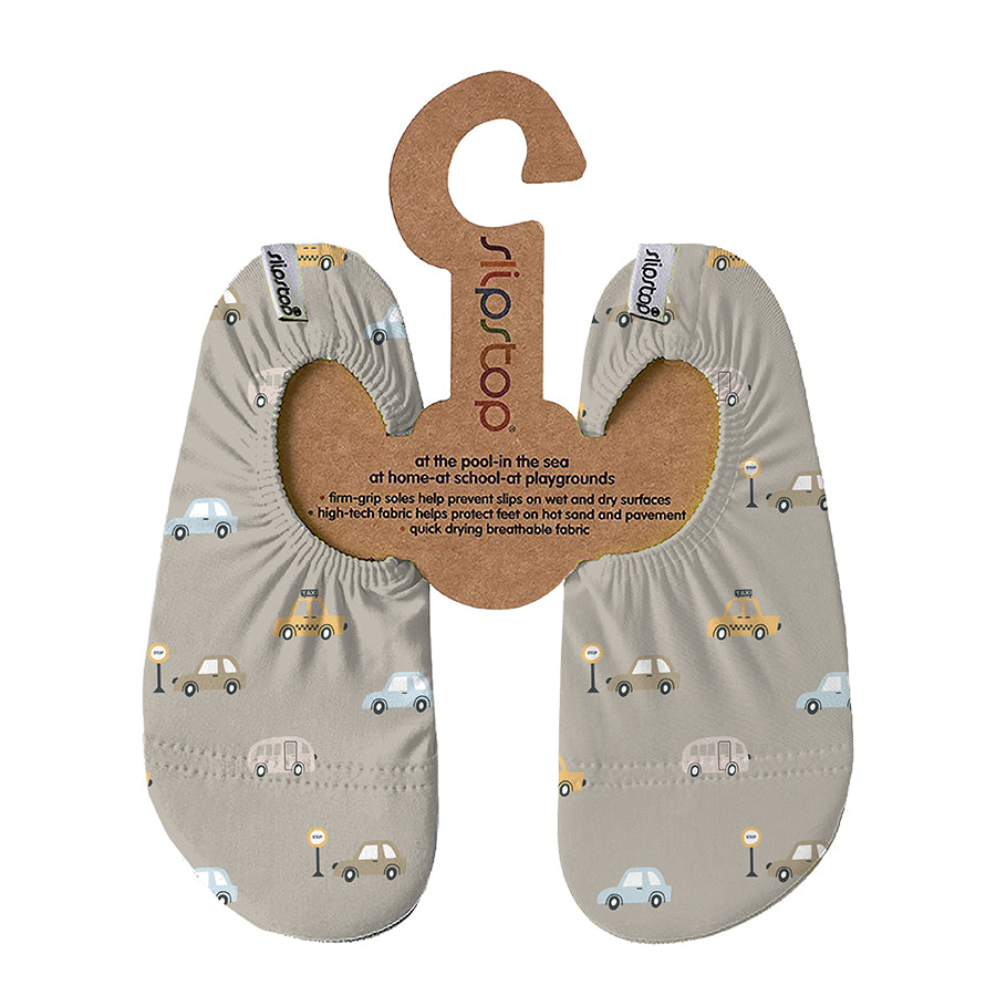 Slipstop Chaussons Antiderapants Cars Natural Grey