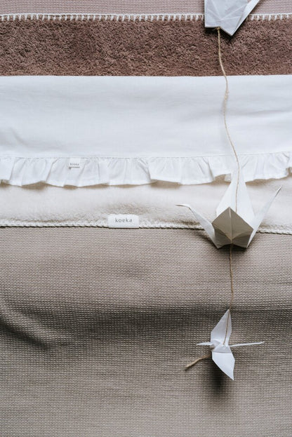 Koeka Laken voor wieg of park Ruffle Warm White