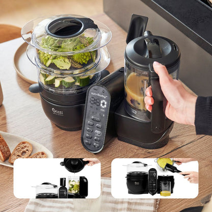 Babymoov Stoomkoker-Mixer Nutribaby + XL Mineral Black