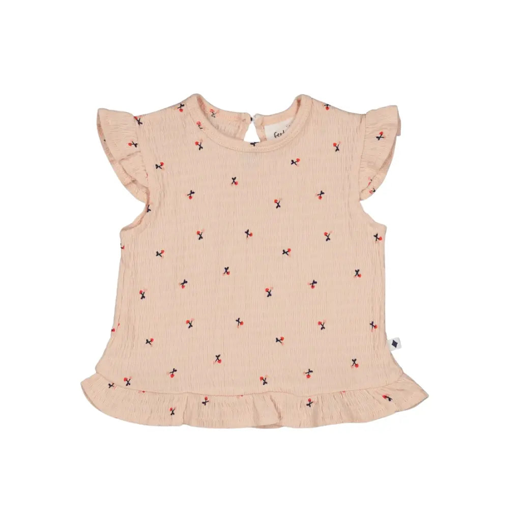 Feetje T-shirt ruches AOP - Mon Cheri m 86 Pink Meisjes