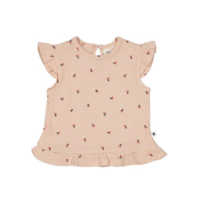 Feetje T-shirt ruches AOP - Mon Cheri m 80 Pink Meisjes