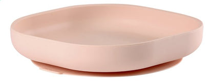 Beaba Assiette plate silicone avec ventouse rose