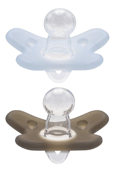 Difrax Sucette + 0 mois Natural Pure Collection bleu/gris