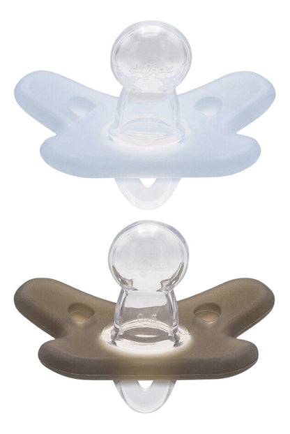 Difrax Sucette + 0 mois Natural Pure Collection bleu/gris