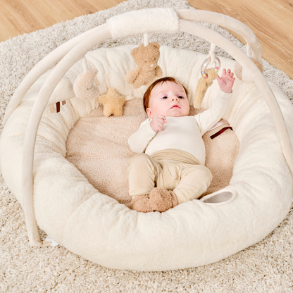 Nattou Tapis d'éveil/pouf avec arches écru