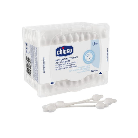 Chicco Wattenstaafjes met veiligheidskop - 90 - 90 stuks