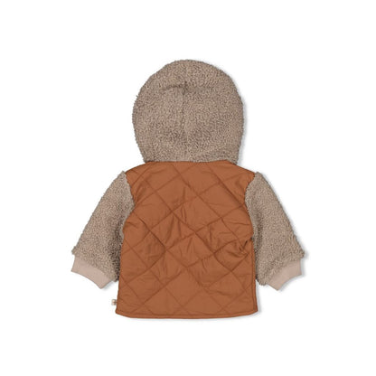 Feetje Bouclé jasje met kap - Wild World Brown Jongen