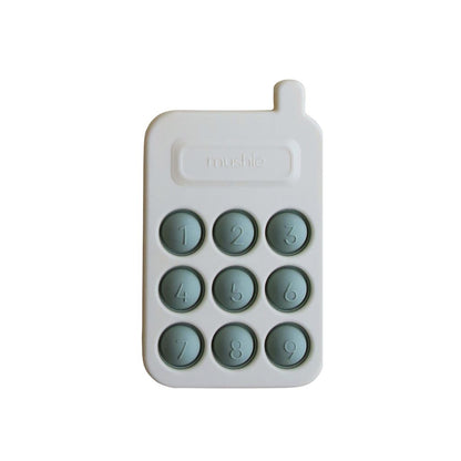 Mushie Jouet de dentition Téléphone Cambridge Blue