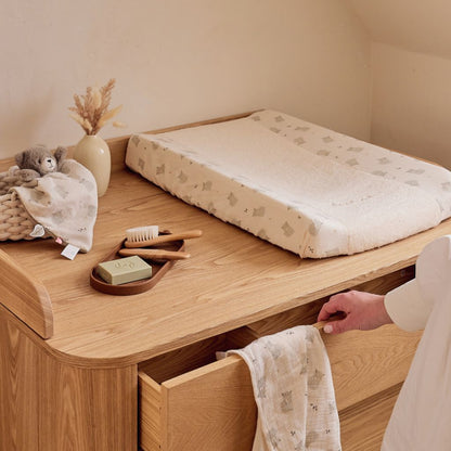 Noukie's Housse pour coussin à langer blanche Fluffy & Orso