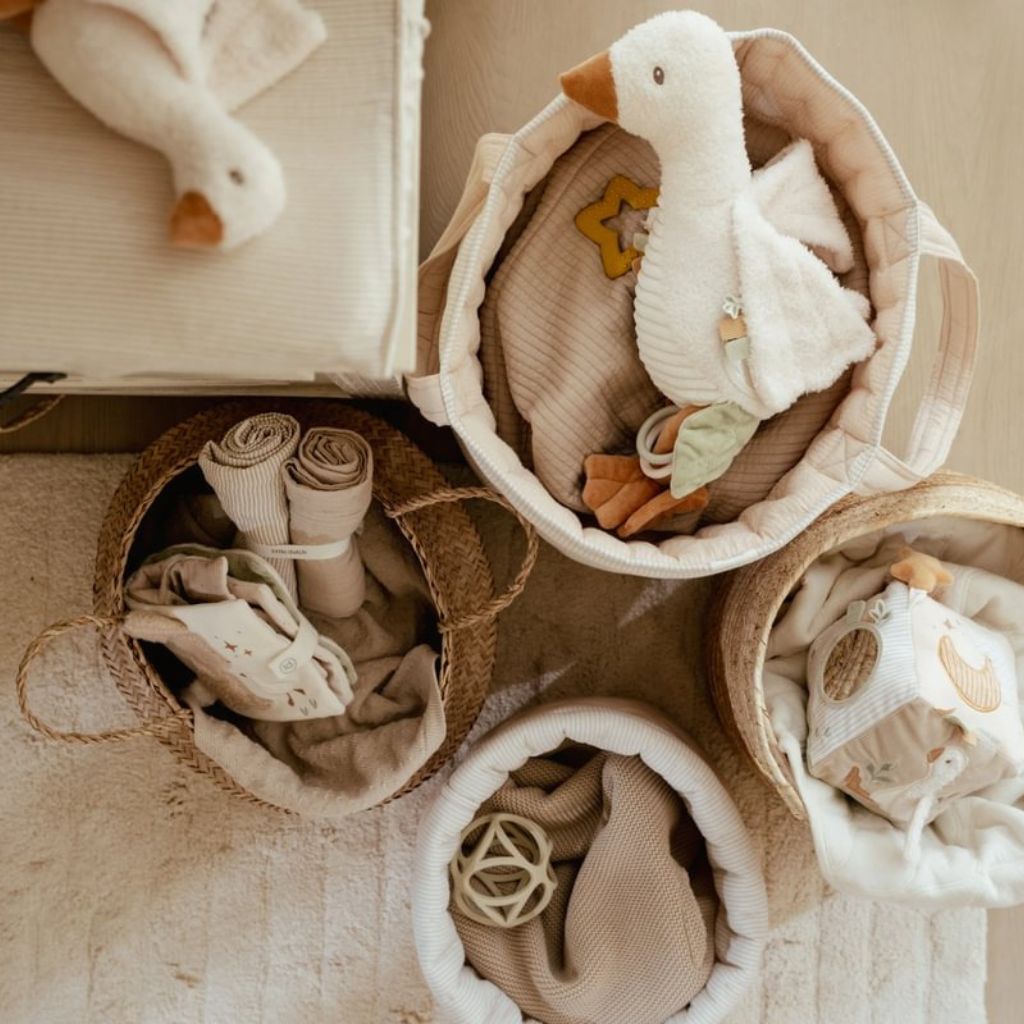 Little Dutch Grand panier de rangement Pure Soft Beige Stripes
