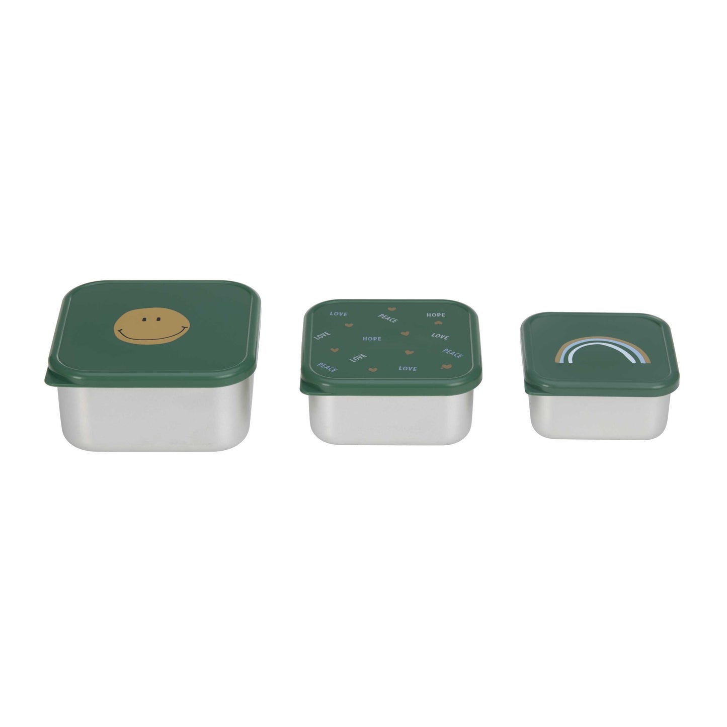 Lässig Snackdoosje Happy Rascals Smile Sky Blue - 3 stuks