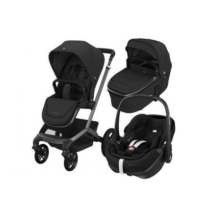 Maxi-Cosi Poussette 4 in 1 Oxford Twillic Black - nacelle - siège-auto Pebble 36 pro 2 - base Familyfix 36 Pro