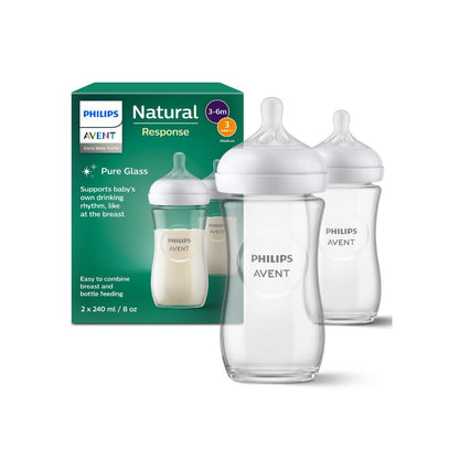 Philips AVENT Biberon en verre Natural Response transparent 240 ml - 2 pièces